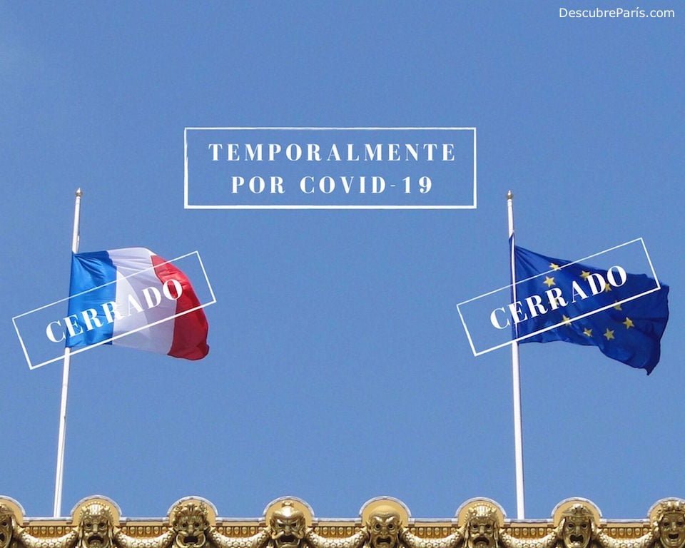 Banderas de Francia y de la Union Europea